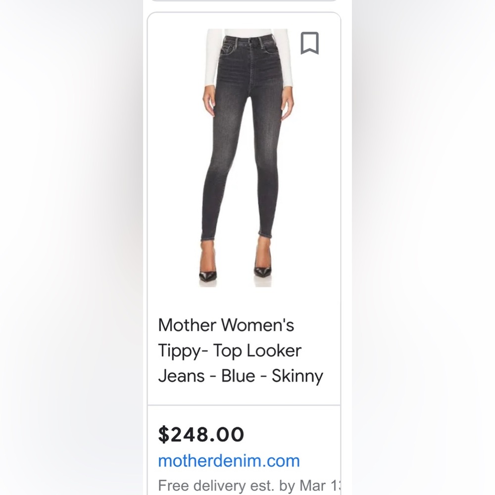Mother denim jeans size 27” high waist, denim black